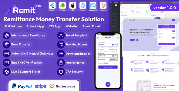 XRemit Pro – Remittance Money Transfer Solution