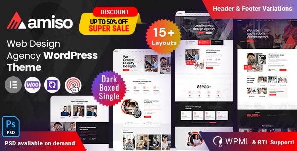 Amiso – Web Design Agency WordPress Theme