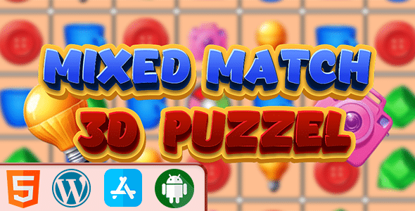 Mixed Match 3D Puzzle – HTML5 Construct3 Game