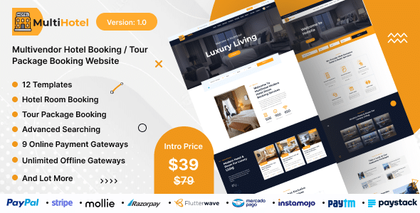 MultiHotel – Multivendor Hotel Booking / Tour Package Booking Website