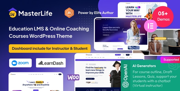MasterLife – Education LMS & Online Coaching Courses WordPress Theme