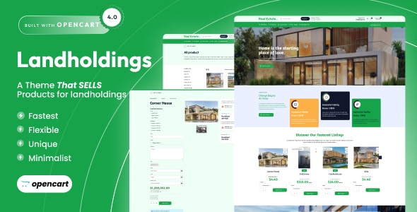 Free download Land Holdings – Luxury Property Opencart 4 Template