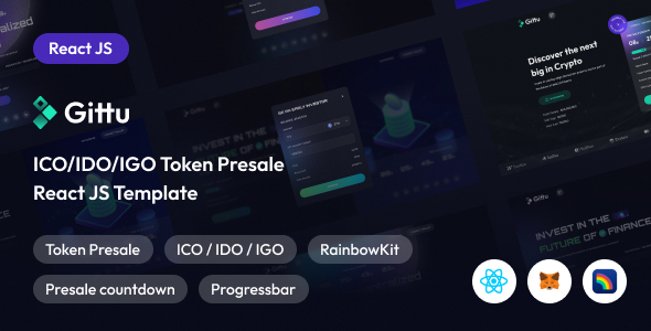 Gittu – ICO, IDO Token Presale React JS Template