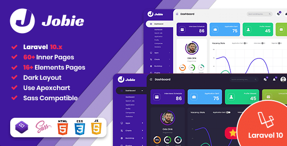Jobie – Job Portal Laravel & Bootstrap Admin Dashboard