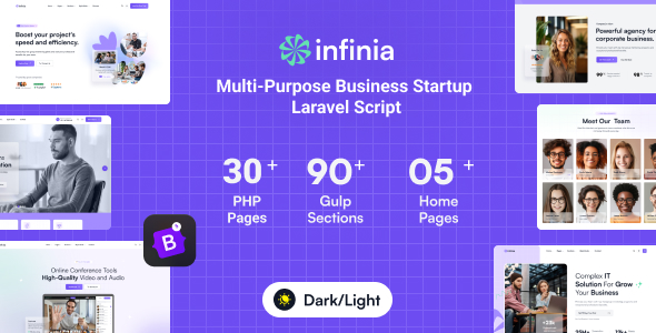Infinia – Multipurpose Business Consulting Startup Laravel Script