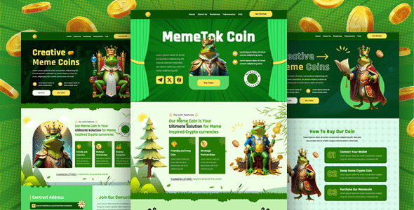 Memecoin Tok – Meme coin ICO & Crypto Meme Bootstrap Template