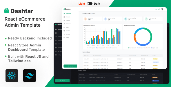 Dashtar – React eCommerce Admin Template