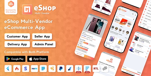 eShop – Multi Vendor eCommerce App & eCommerce Vendor Marketplace Flutter App
