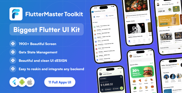 Flutter Master Toolkit – The Biggest Flutter UI Kit