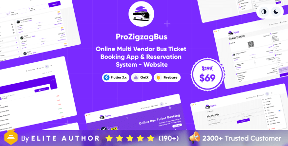 ProZigzagBus: Online Multi Vendor Bus Ticket Booking App & Reservation System – Flutter Website