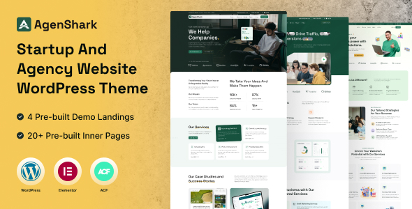 Agenshark – Startup Agency Elementor WordPress Theme