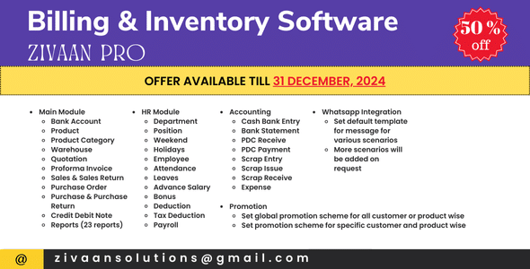 Zivaan PRO – Accounting | Inventory (GST Compliance with GSTR1 & GSTR2 Integrated)