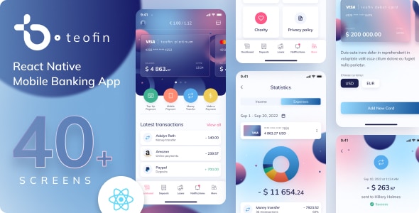 Teofin – Mobile Banking App | React Native CLI 0.70.6