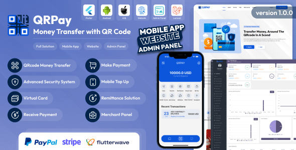 QRPay – Money Transfer with QR Code Full Solution
