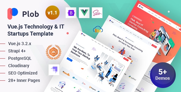 Plob – Vuejs Strapi 4 Technology Services & IT Startup Template