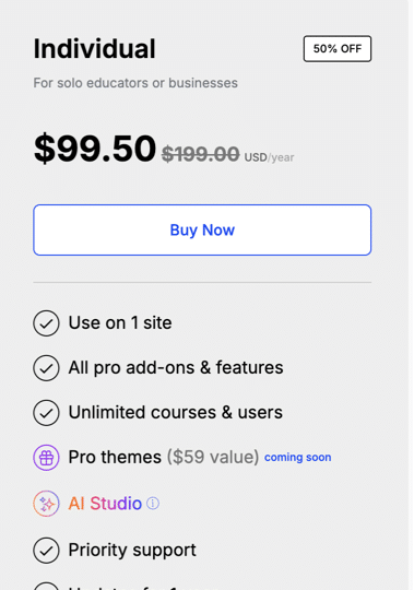 Tutor LMS | Most Powerful WordPress LMS Plugin- Individual