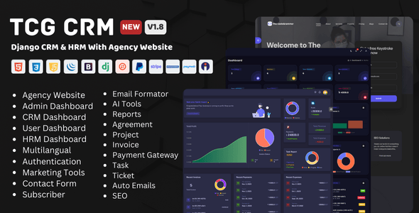 TCG CRM – Django CRM & HRM Software With Agency Website