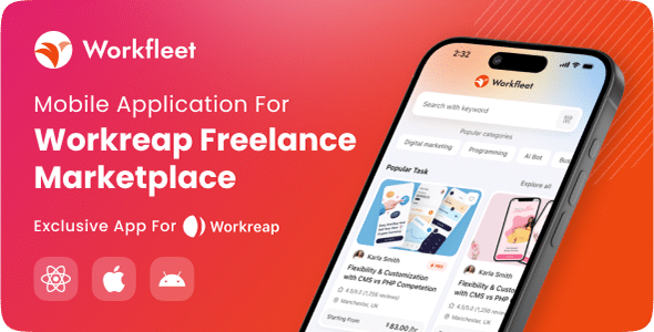 Workfleet – React Native Mobile App for Workreap Theme