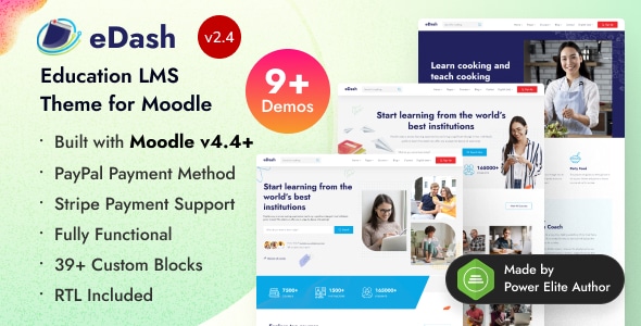 eDash – Education LMS Theme for Moodle 4+