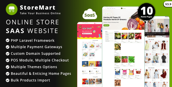 StoreMart SaaS – Online Product Selling Business Website Builder