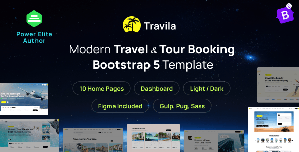 Travila – Modern Travel & Tour Booking HTML Template + RTL