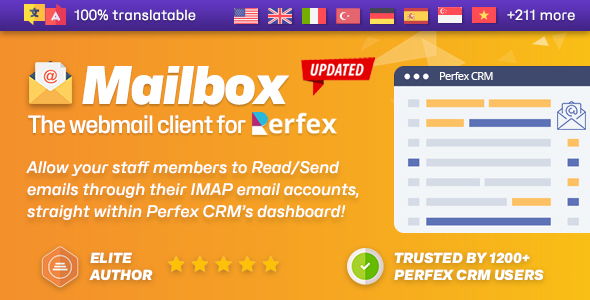 Mailbox – Webmail based e-mail client module for Perfex CRM