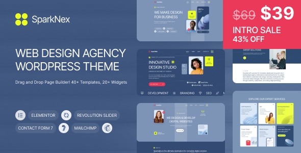 Sparknex – Creative Web Design Agency WordPress Theme