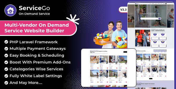 ServiceGo – Multi Vendor On-Demand Service & Handyman Booking Marketplace