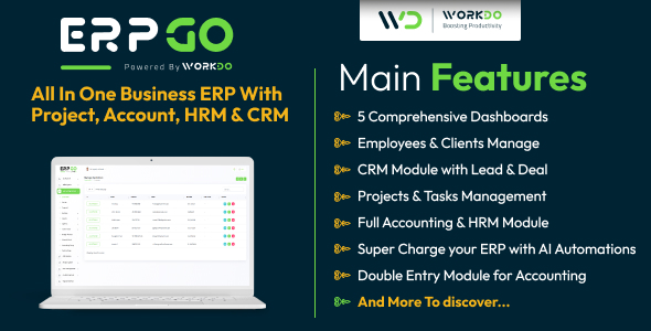 ERPGo – All In One Business ERP With Project, Account, HRM, CRM & POS