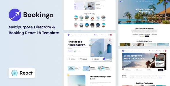 Bookinga – Multipurpose React Booking and Directory Template