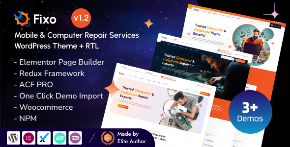 Fixo – Mobile & Computer Repair Services Elementor WordPress Theme