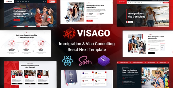 Visago – Immigration and Visa Consulting React Template