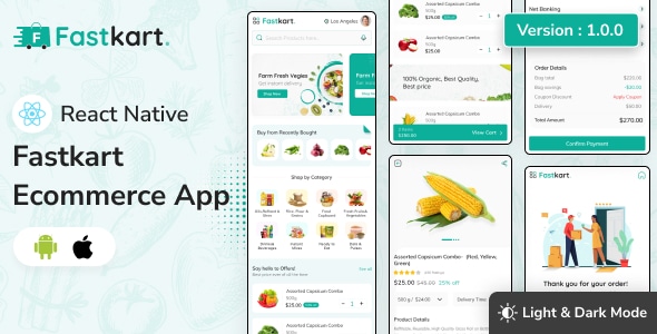 Fastkart – eCommerce React Native Mobile App Addon