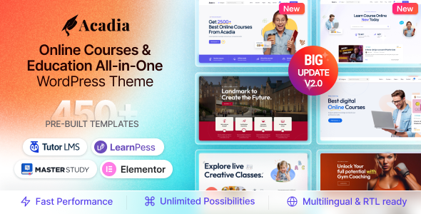 Education WordPress Theme For University & Online Course – Acadia