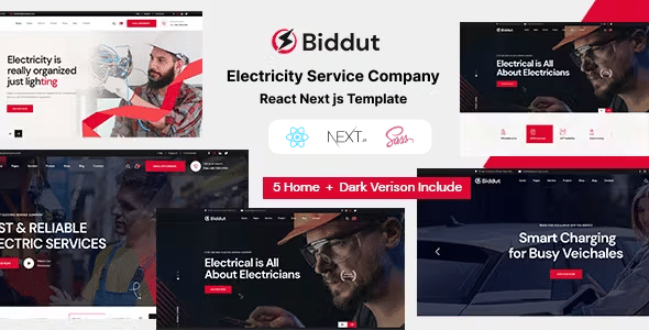 Biddut – Electricity Services React Next js Template