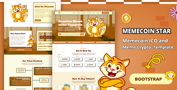 Memecoin Star – Meme coin ICO & Crypto Bootstrap Template
