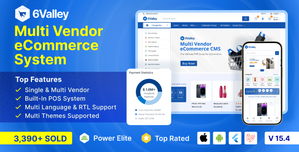 6Valley Multi-Vendor eCommerce CMS – Complete eCommerce Mobile App, Website, Seller and Admin Panel
